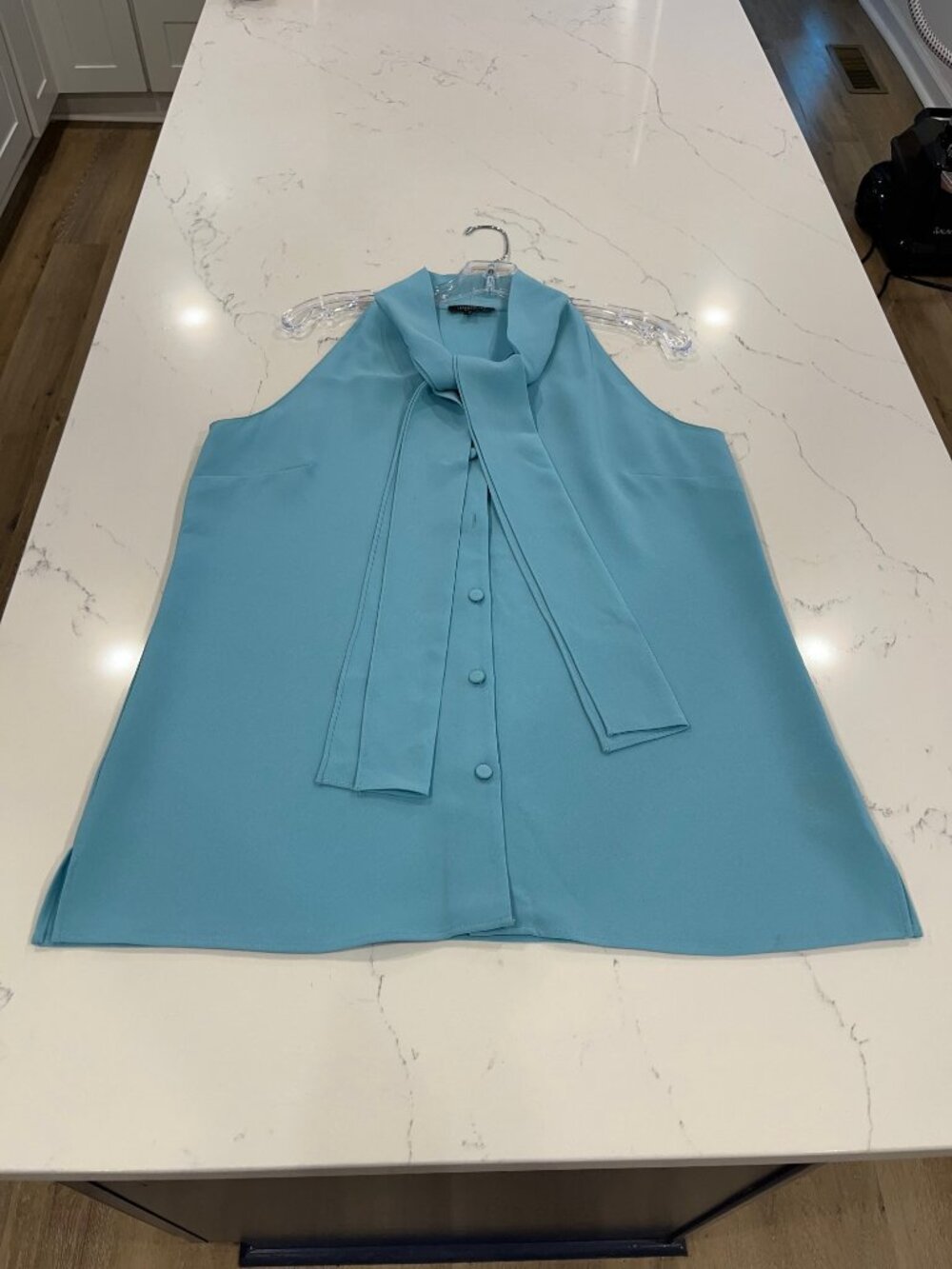 LA FAYETTE 148 NEW YORK blue sleeves career blouse size Medium